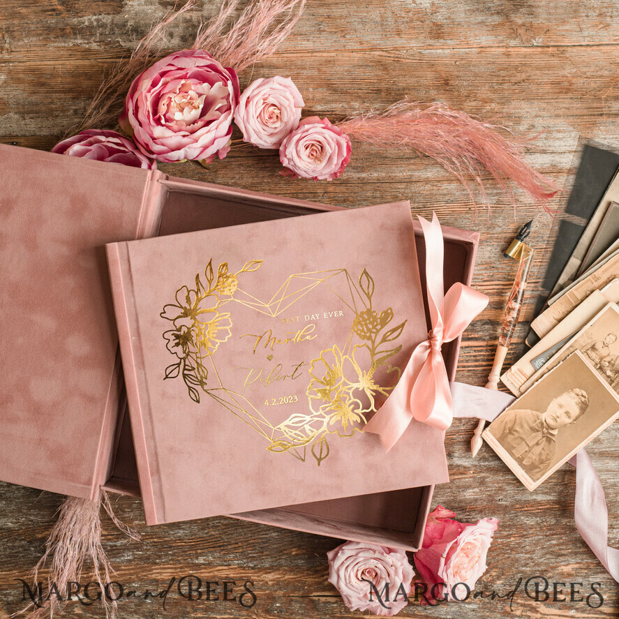 WEDDING GUEST BOOKS Velvet Instax Guestbook Velvet Instant Photo Book Boho Elegant Instax Wedding Photo Guestbook, Velvet photo box Instant Wedding Guest Book,