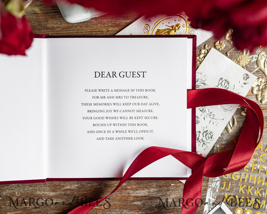 WEDDING GUEST BOOKS Velvet Instax Guestbook Boho Burgundy Instax velvet Wedding GuestBook Gold, Large Instant Wedding Guest Book, Maroon Polaroid velvet Guestbook Marsala Golden wedding
