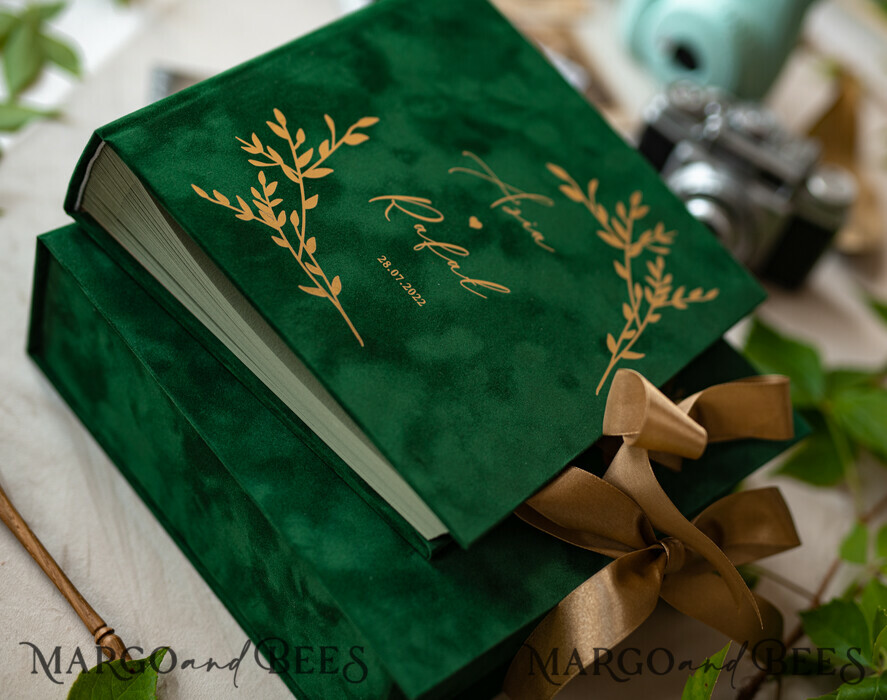 WEDDING GUEST BOOKS Velvet Instax Guestbook Boho green Pink Instax velvet Wedding GuestBook Gold, Velvet photo box Instant Wedding Guest Book, Polaroid velvet Guestbook Pink photo box Golden wedding