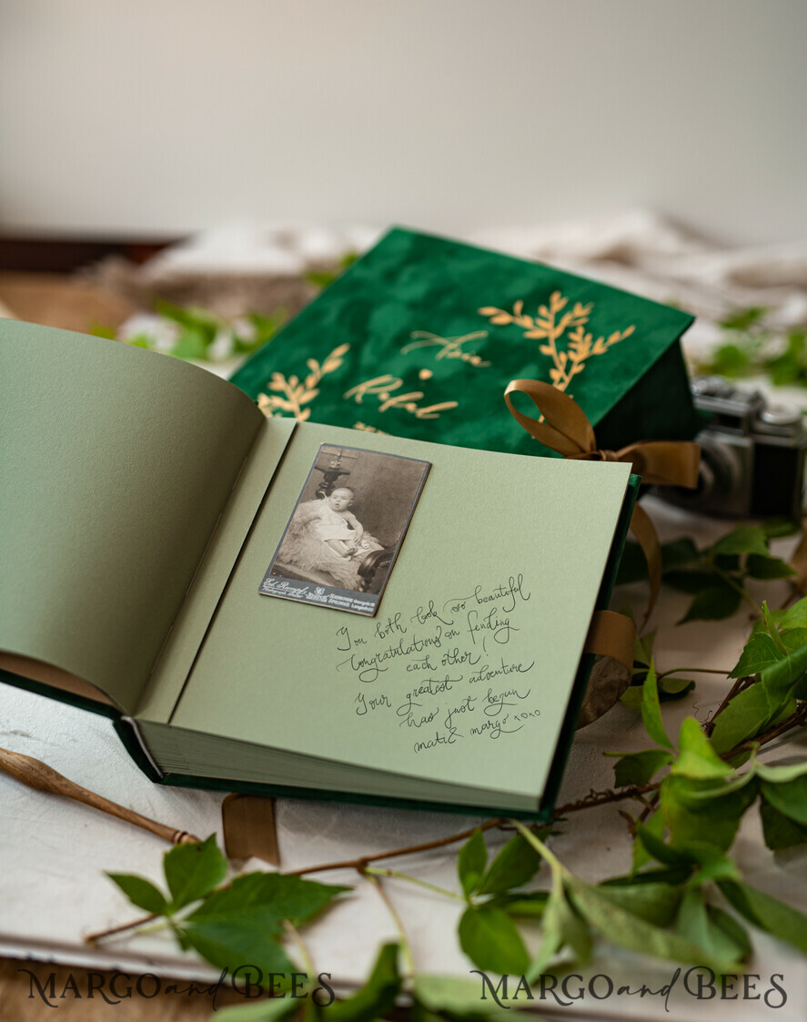 WEDDING GUEST BOOKS Velvet Instax Guestbook Boho green Pink Instax velvet Wedding GuestBook Gold, Velvet photo box Instant Wedding Guest Book, Polaroid velvet Guestbook Pink photo box Golden wedding