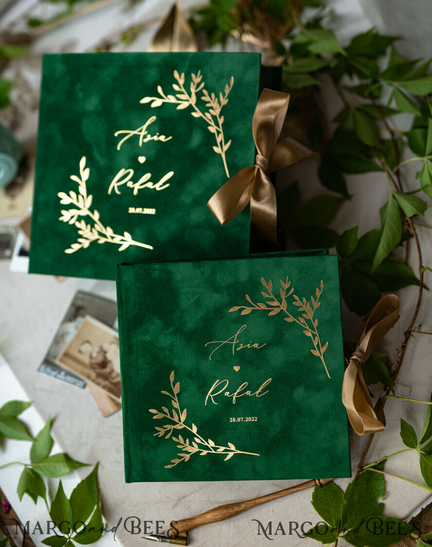 WEDDING GUEST BOOKS Velvet Instax Guestbook Boho green Pink Instax velvet Wedding GuestBook Gold, Velvet photo box Instant Wedding Guest Book, Polaroid velvet Guestbook Pink photo box Golden wedding