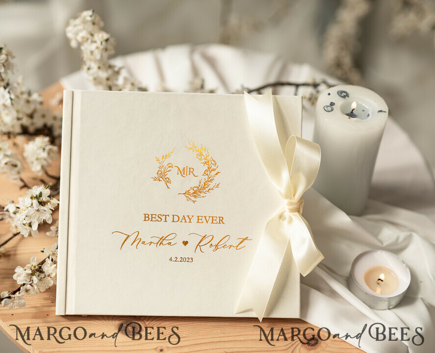 WEDDING GUEST BOOKS Velvet Instax Guestbook Luxury ivory Instax velvet Wedding GuestBook Gold, Large Instant Wedding Guest Book, Polaroid velvet Guestbook Golden wedding