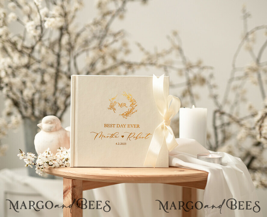 WEDDING GUEST BOOKS Velvet Instax Guestbook Luxury ivory Instax velvet Wedding GuestBook Gold, Large Instant Wedding Guest Book, Polaroid velvet Guestbook Golden wedding