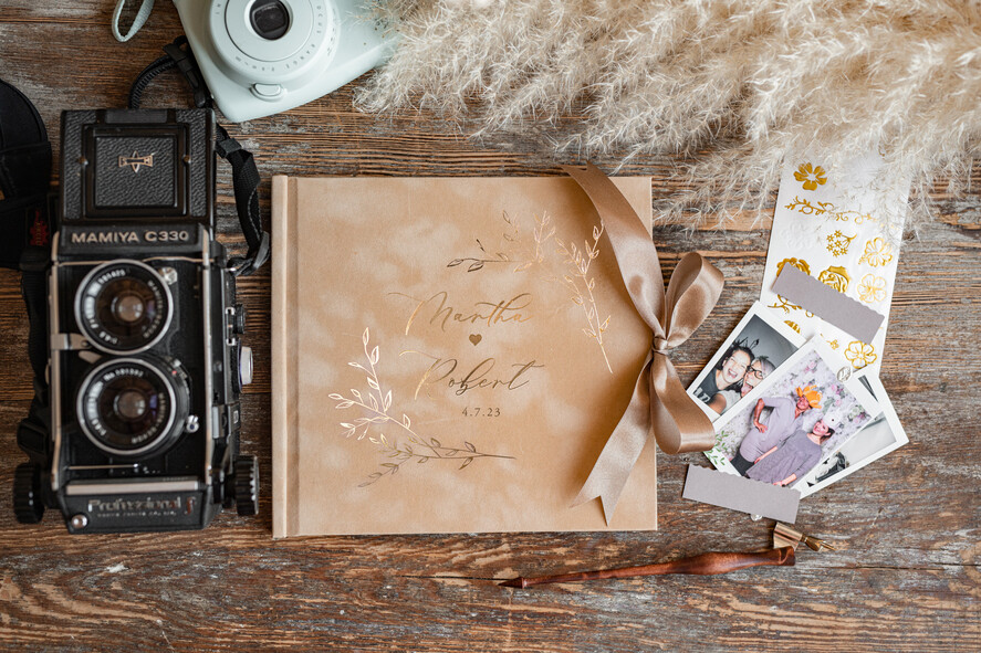 WEDDING GUEST BOOKS Velvet Instax Guestbook Nude Boho Instax velvet Wedding GuestBook Gold, Beige Instant Wedding Guest Book, Polaroid velvet Guestbook Taupe Golden wedding