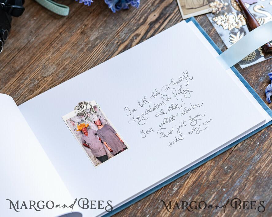 HOCHZEITS-GÄSTEBÜCHER Samtkissen Instax Gästebuch Luxuriöses Instax Samt Hochzeitsgästebuch Gold, großes sofortiges Hochzeitsgästebuch, Polaroid Samt Gästebuch