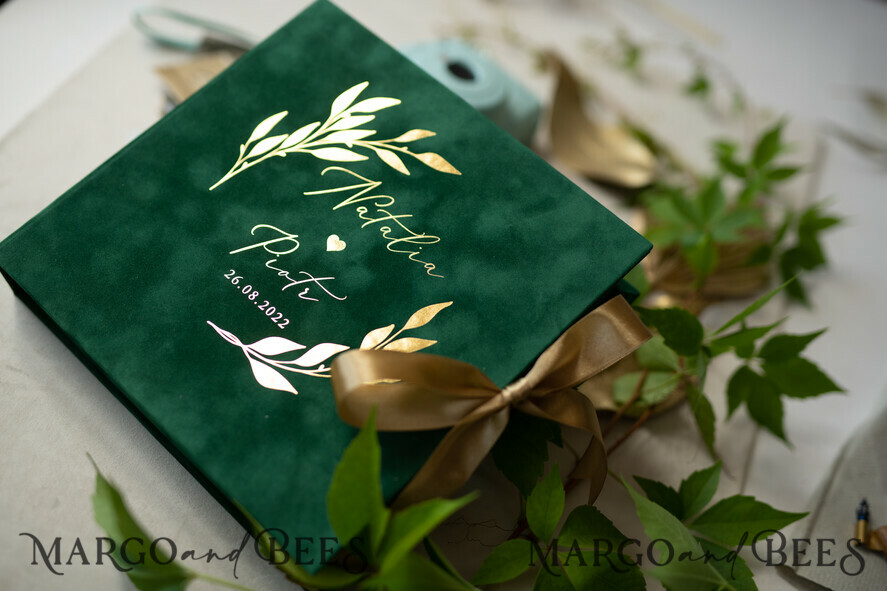 WEDDING GUEST BOOKS Velvet Instax Guestbook Boho green Pink Instax velvet Wedding GuestBook Gold, Velvet photo box Instant Wedding Guest Book, Polaroid velvet Guestbook Pink photo box Golden wedding