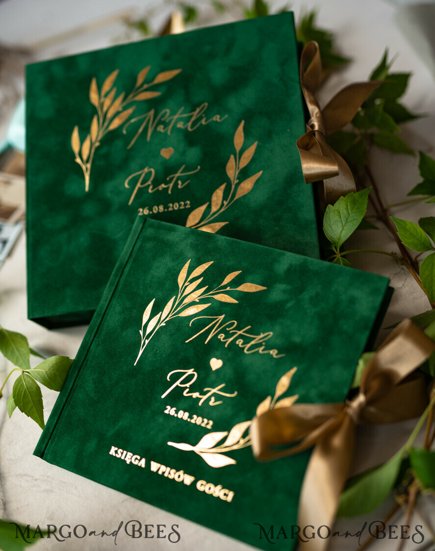 WEDDING GUEST BOOKS Velvet Instax Guestbook Boho green Pink Instax velvet Wedding GuestBook Gold, Velvet photo box Instant Wedding Guest Book, Polaroid velvet Guestbook Pink photo box Golden wedding