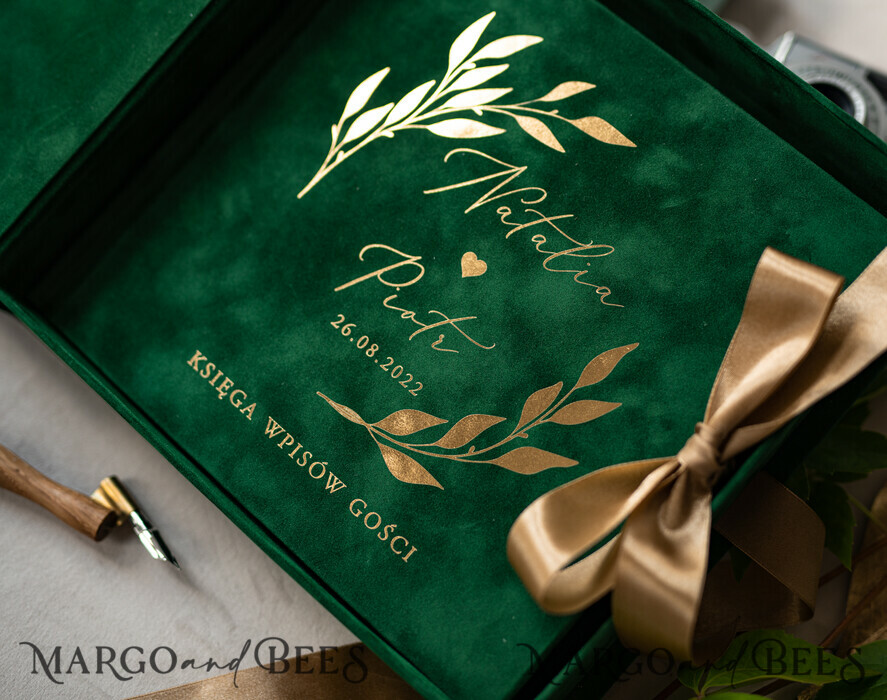 WEDDING GUEST BOOKS Velvet Instax Guestbook Boho green Pink Instax velvet Wedding GuestBook Gold, Velvet photo box Instant Wedding Guest Book, Polaroid velvet Guestbook Pink photo box Golden wedding