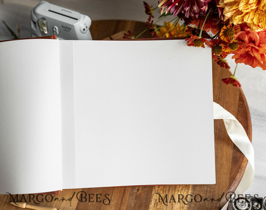 WEDDING GUEST BOOKS Velvet Instax Guestbook terracotta Gold Presonalised Wedding Guest Book, Velvet Memory Photo Booh Book, Fall Wedding, Polaroid velvet Guest book