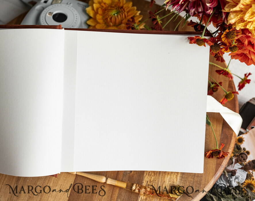 WEDDING GUEST BOOKS Velvet Instax Guestbook terracotta Gold Presonalised Wedding Guest Book, Velvet Memory Photo Booh Book, Fall Wedding, Polaroid velvet Guest book