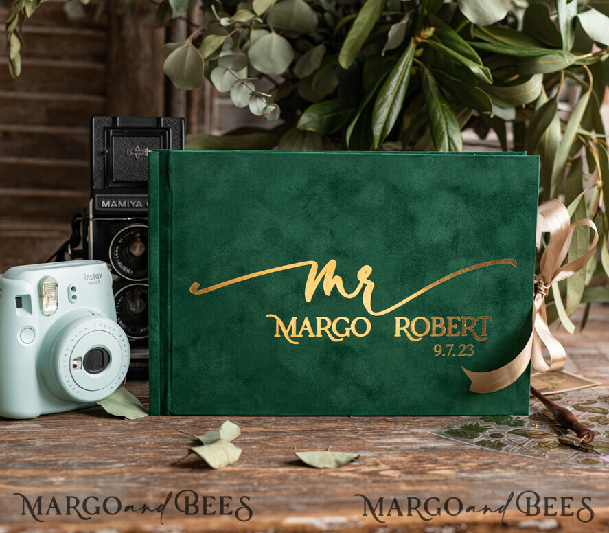 WEDDING GUEST BOOKS Velvet Instax Guestbook Luxury Navy Blue Instax velvet Wedding GuestBook Gold, Large Instant Wedding Guest Book, Polaroid velvet Guestbook