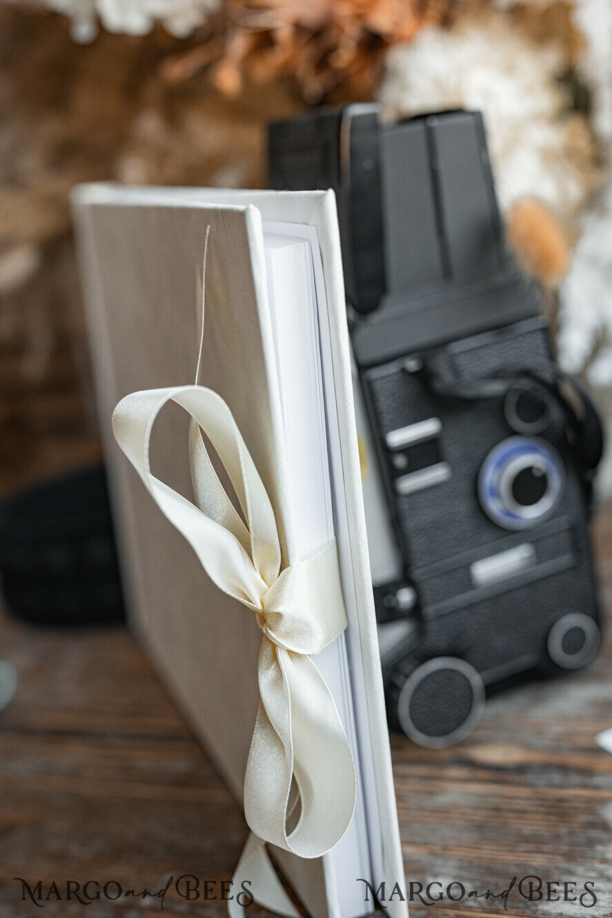 WEDDING GUEST BOOKS Velvet Instax Guestbook Boho Ivory Instax velvet Wedding GuestBook Gold, Large Instant Wedding Guest Book, Polaroid velvet Guestbook