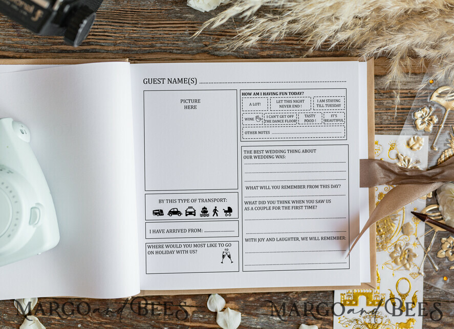 HOCHZEITS-GÄSTEBÜCHER Samtkissen Instax Gästebuch Nude Boho Instax Samt Hochzeitsgästebuch Gold, Beige Sofort-Hochzeitsgästebuch, Polaroid Samt Gästebuch Taupe Goldene Hochzeit