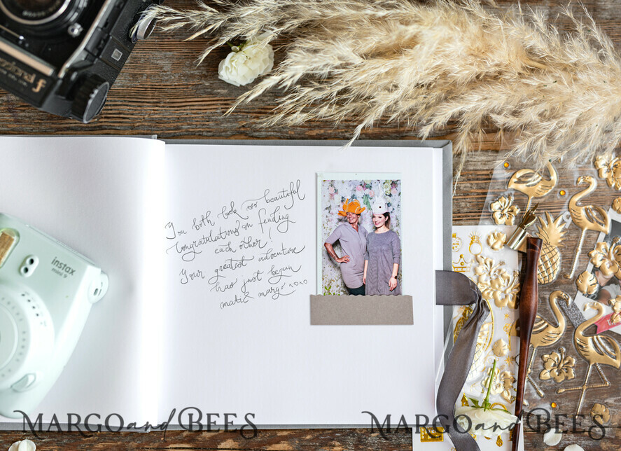 WEDDING GUEST BOOKS Velvet Instax Guestbook Romantic Ivory Instax Wedding GuestBook Gold, Large Instant Velvet Wedding Guest Book, Polaroid velvet Guestbook Golden wedding