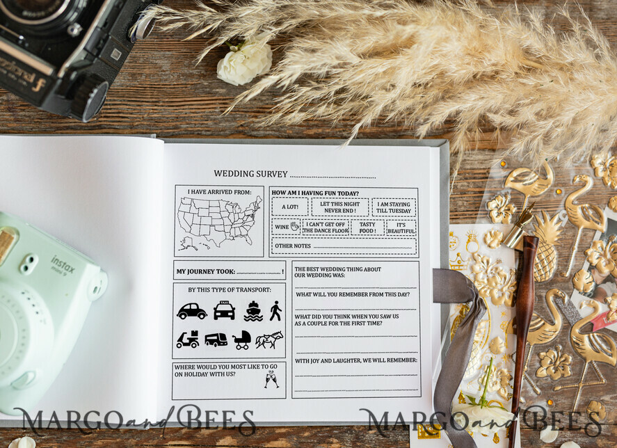 WEDDING GUEST BOOKS Velvet Instax Guestbook Light grey Boho Instax velvet Wedding GuestBook Gold, Grey Wedding Guest Book, Polaroid velvet Guestbook Rust Golden wedding