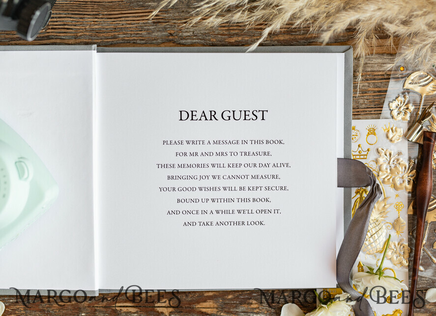 WEDDING GUEST BOOKS Velvet Instax Guestbook Light grey Boho Instax velvet Wedding GuestBook Gold, Grey Wedding Guest Book, Polaroid velvet Guestbook Rust Golden wedding