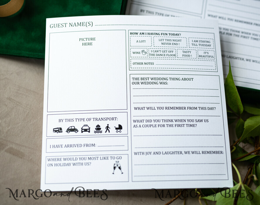 WEDDING GUEST BOOKS alternative guest book Alternative Guestbook Wedding Mad Lib Sheets in Velvet Box Marriage advice mad lib Box Instax Leave a Note to Bride & Groom Personalised Box