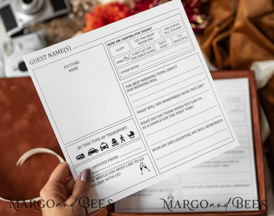 WEDDING GUEST BOOKS alternative guest book gold terracotta Alternative Guestbook Wedding Mad Lib Sheets in Velvet Box Marriage advice mad lib Box Instax Leave a Note to Bride & Groom Personalised Box