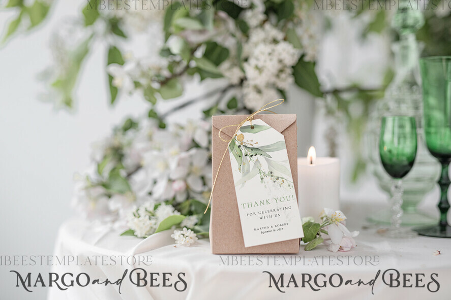 TEMPLETT wedding stationery Sage Green Favor Tag Template, Greenery Favor Tag Template, Editable Thank You Tag, Printable Wedding Gift Tags, Party Tags, WSpr1