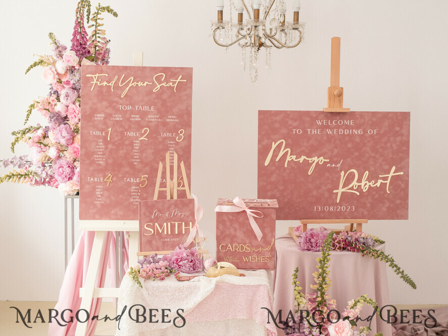 TABLE PLANS AND WEDDING WELCOME SIGNS plexi gold / velvet Luxury Velvet blush pink Wedding Welcome Sign, Golden Wedding Decor, Personalised Wedding Sign, Wedding Gift, Welcome Wedding Board BpPXSet