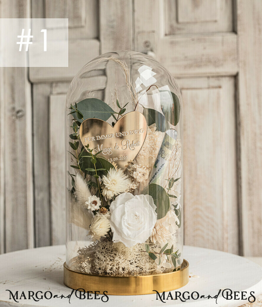 NEWLY WEDS COUPLE GIFTS Geldgeschenk zur Hochzeit Geschenkschachtel für Geld Geldgeschenk zur Hochzeit mit Strauß aus Trockenblumen personalisiert