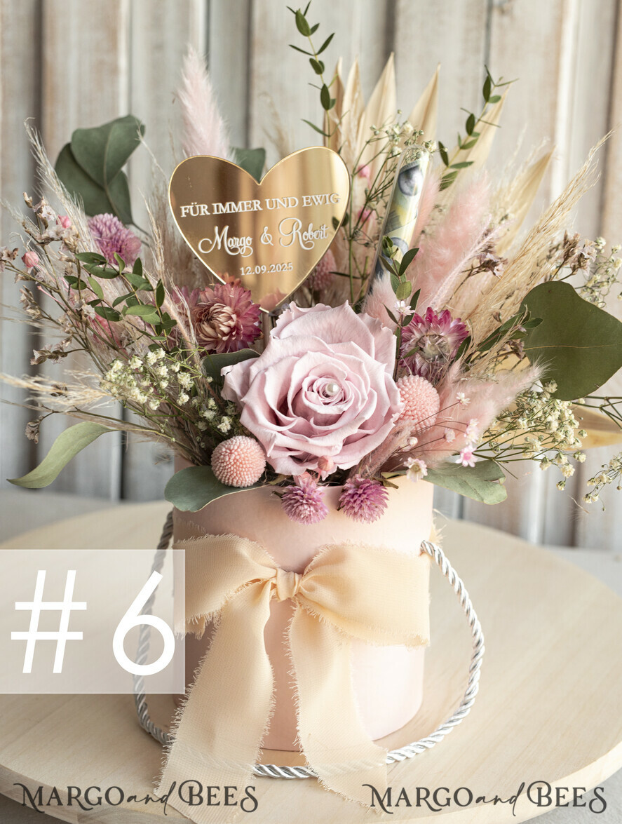 NEWLY WEDS COUPLE GIFTS Geldgeschenk zur Hochzeit Geschenkschachtel für Geld Geldgeschenk zur Hochzeit mit Strauß aus Trockenblumen personalisiert