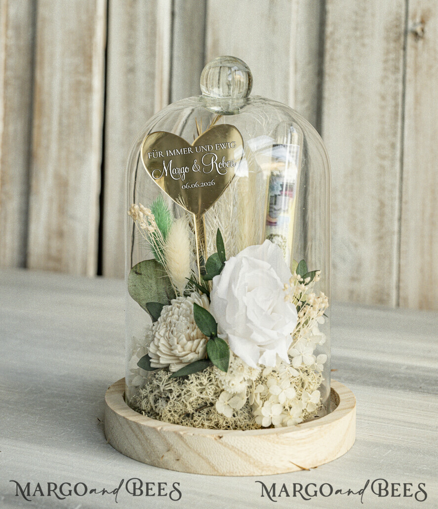 NEWLY WEDS COUPLE GIFTS Geldgeschenk zur Hochzeit Geschenkschachtel für Geld Geldgeschenk zur Hochzeit mit Strauß aus Trockenblumen personalisiert