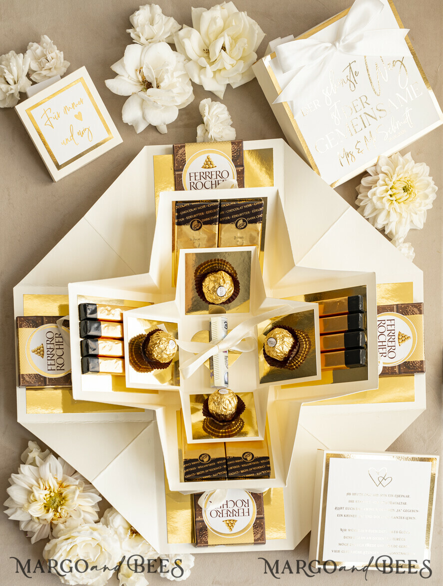 NEWLY WEDS COUPLE GIFTS Geldgeschenk zur Hochzeit Personalisierte Hochzeits-Geschenkbox Geldgeschenk zur Hochzeit – Exploding Box als stilvolle und persönliche Überraschung