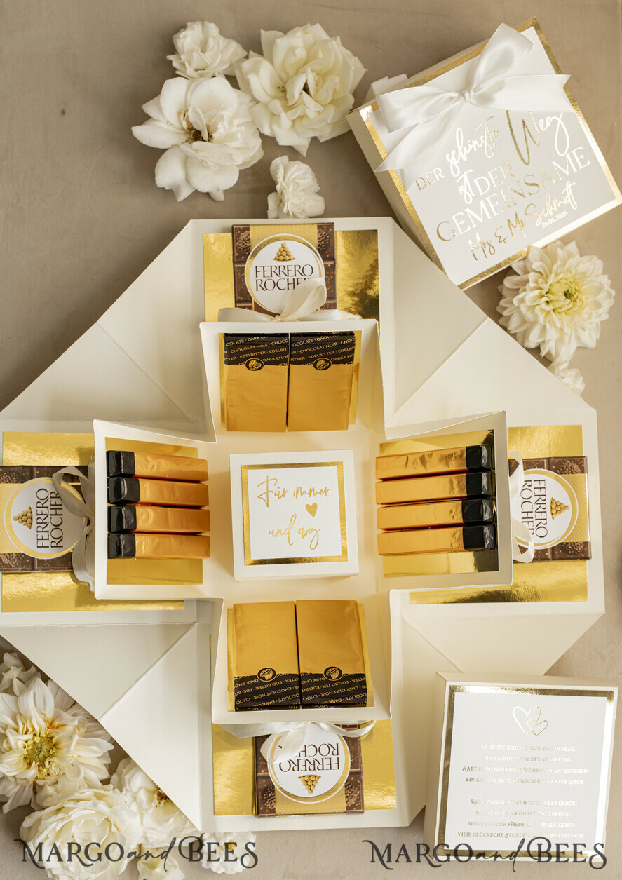NEWLY WEDS COUPLE GIFTS Geldgeschenk zur Hochzeit Personalisierte Hochzeits-Geschenkbox Geldgeschenk zur Hochzeit – Exploding Box als stilvolle und persönliche Überraschung