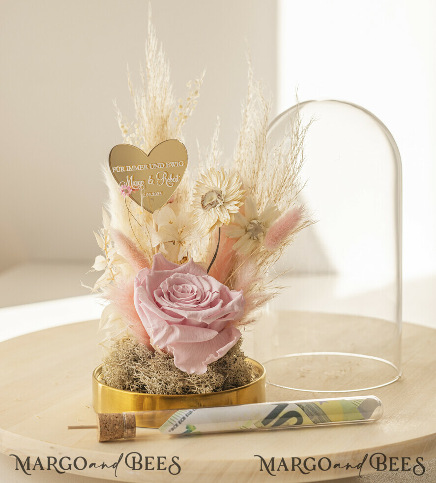 NEWLY WEDS COUPLE GIFTS Geldgeschenk zur Hochzeit Geschenkschachtel für Geld Geldgeschenk zur Hochzeit mit Strauß aus Trockenblumen personalisiert