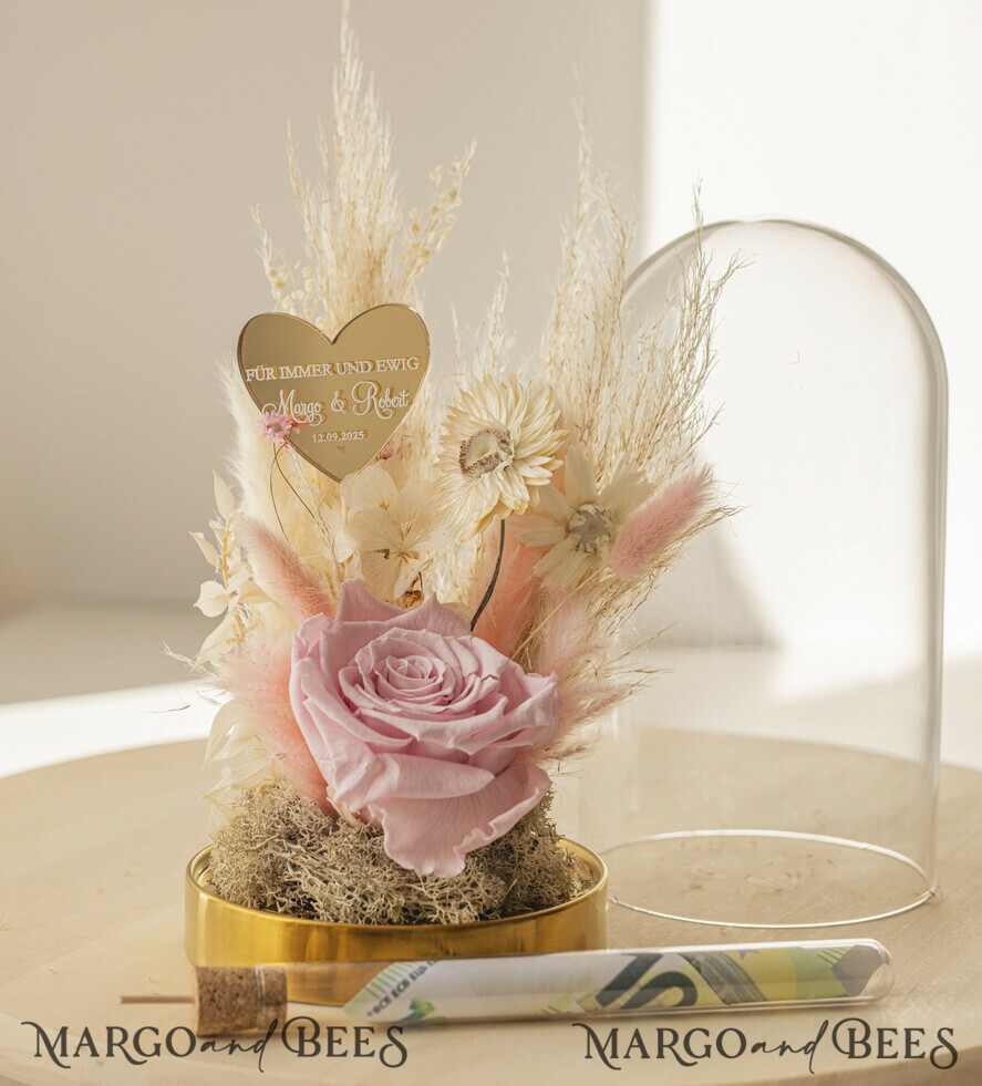 NEWLY WEDS COUPLE GIFTS Geldgeschenk zur Hochzeit Geschenkschachtel für Geld Geldgeschenk zur Hochzeit mit Strauß aus Trockenblumen personalisiert