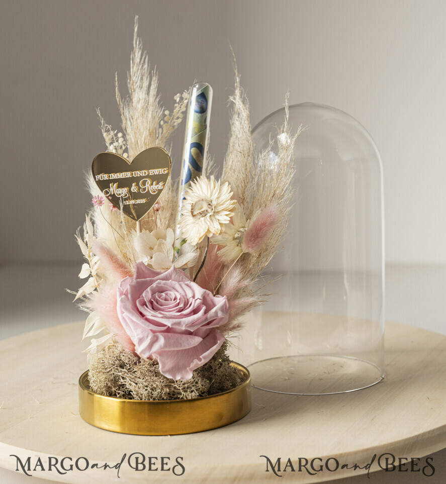 NEWLY WEDS COUPLE GIFTS Geldgeschenk zur Hochzeit Geschenkschachtel für Geld Geldgeschenk zur Hochzeit mit Strauß aus Trockenblumen personalisiert