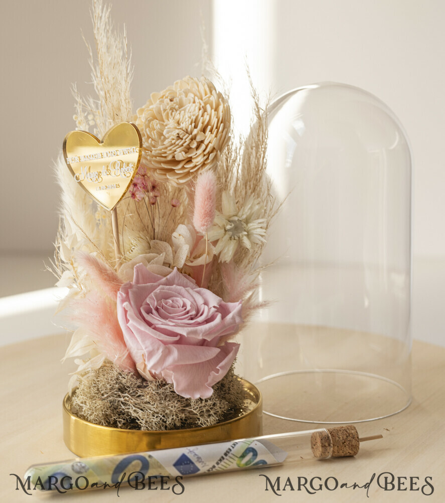 NEWLY WEDS COUPLE GIFTS Geldgeschenk zur Hochzeit Geschenkschachtel für Geld Geldgeschenk zur Hochzeit mit Strauß aus Trockenblumen personalisiert