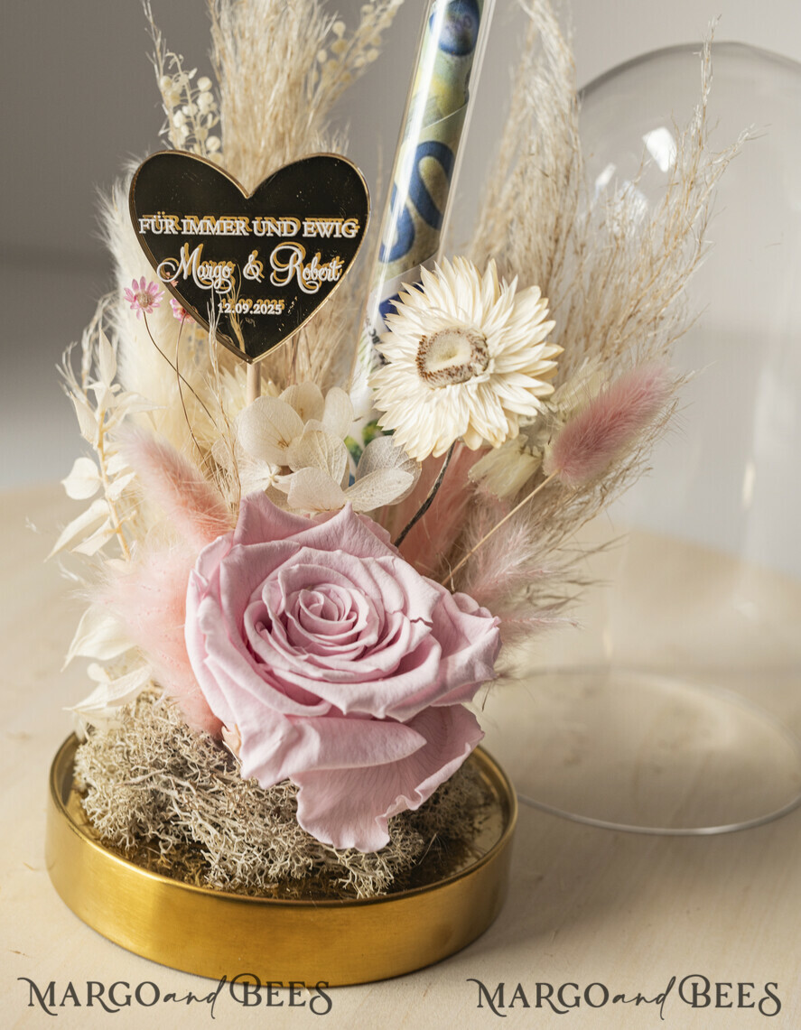 NEWLY WEDS COUPLE GIFTS Geldgeschenk zur Hochzeit Geschenkschachtel für Geld Geldgeschenk zur Hochzeit mit Strauß aus Trockenblumen personalisiert