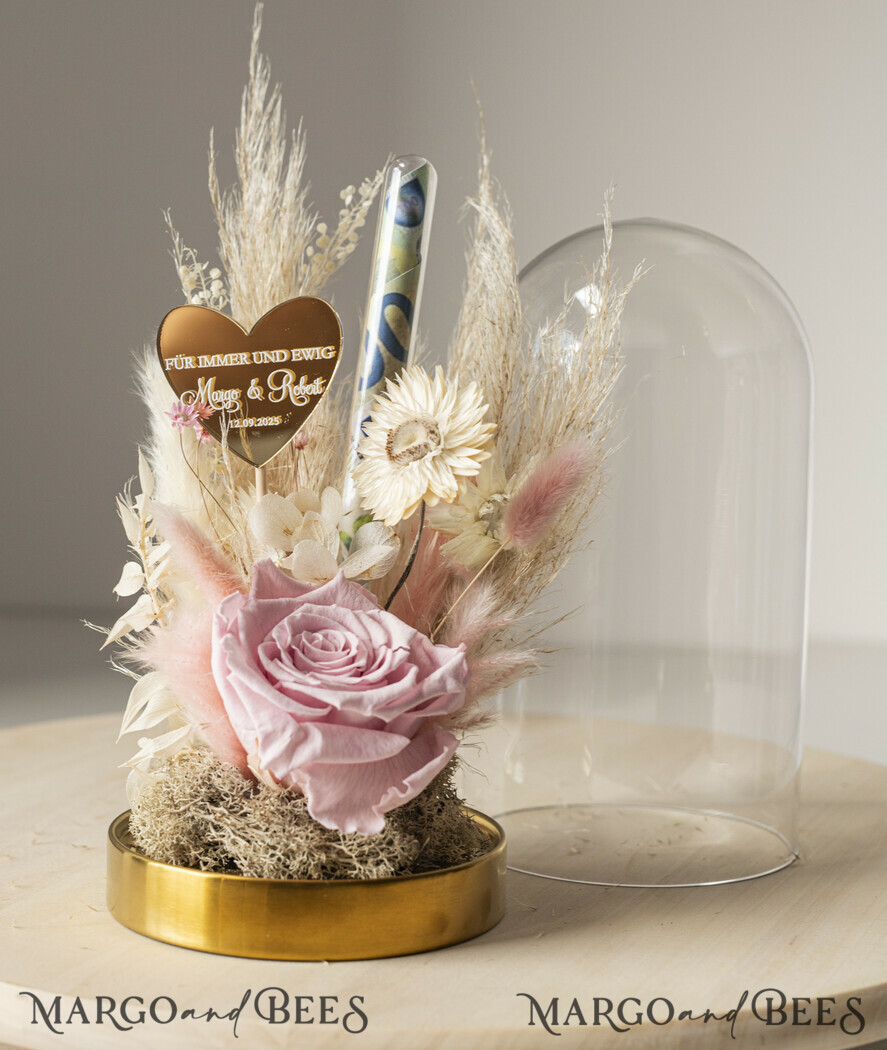 NEWLY WEDS COUPLE GIFTS Geldgeschenk zur Hochzeit Geschenkschachtel für Geld Geldgeschenk zur Hochzeit mit Strauß aus Trockenblumen personalisiert