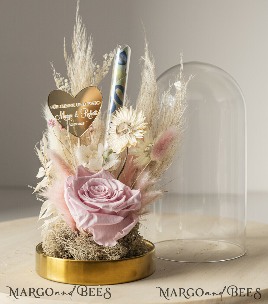 NEWLY WEDS COUPLE GIFTS Geldgeschenk zur Hochzeit Geschenkschachtel für Geld Geldgeschenk zur Hochzeit mit Strauß aus Trockenblumen personalisiert