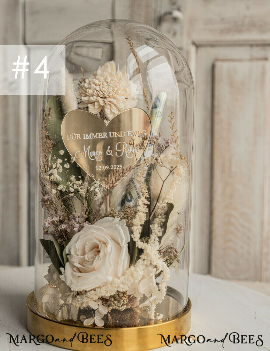 NEWLY WEDS COUPLE GIFTS Geldgeschenk zur Hochzeit Geschenkschachtel für Geld Geldgeschenk zur Hochzeit mit Strauß aus Trockenblumen personalisiert