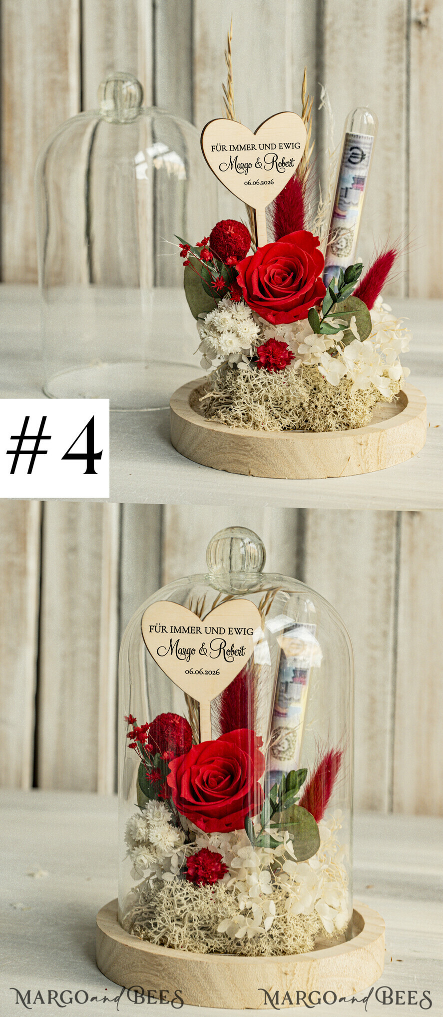 NEWLY WEDS COUPLE GIFTS Geldgeschenk zur Hochzeit Geschenkschachtel für Geld Geldgeschenk zur Hochzeit mit Strauß aus Trockenblumen personalisiert