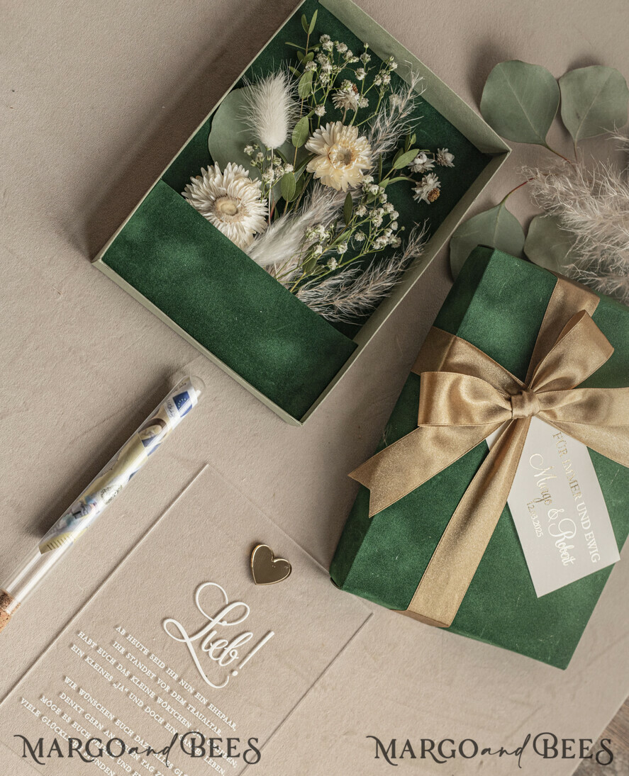 NEWLY WEDS COUPLE GIFTS Geldgeschenk zur Hochzeit Geschenkschachtel für Geld Geldgeschenk zur Hochzeit mit Strauß aus Trockenblumen personalisiert