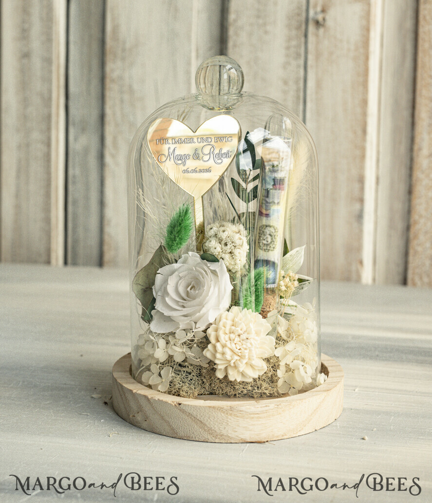 NEWLY WEDS COUPLE GIFTS Geldgeschenk zur Hochzeit Geschenkschachtel für Geld Geldgeschenk zur Hochzeit mit Strauß aus Trockenblumen personalisiert
