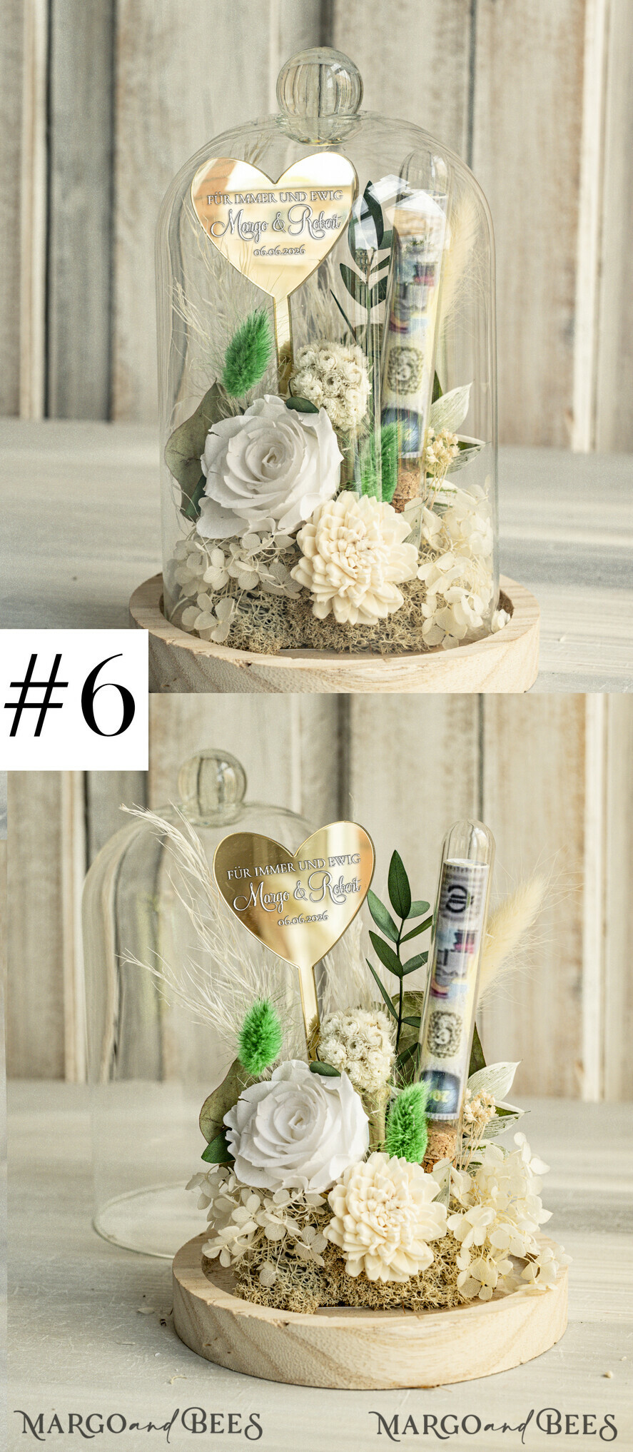 NEWLY WEDS COUPLE GIFTS Geldgeschenk zur Hochzeit Geschenkschachtel für Geld Geldgeschenk zur Hochzeit mit Strauß aus Trockenblumen personalisiert