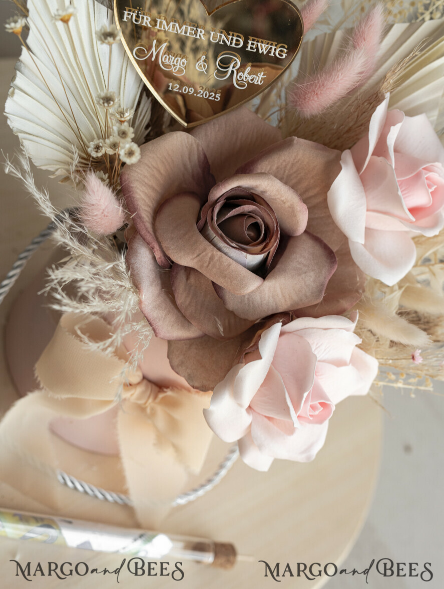 NEWLY WEDS COUPLE GIFTS Geldgeschenk zur Hochzeit Geschenkschachtel für Geld Geldgeschenk zur Hochzeit mit Strauß aus Trockenblumen personalisiert