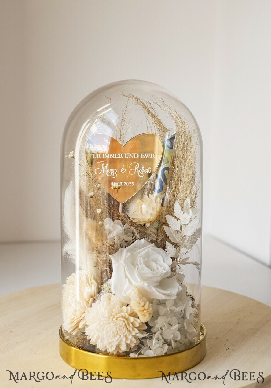 NEWLY WEDS COUPLE GIFTS Geldgeschenk zur Hochzeit Geschenkschachtel für Geld Geldgeschenk zur Hochzeit mit Strauß aus Trockenblumen personalisiert