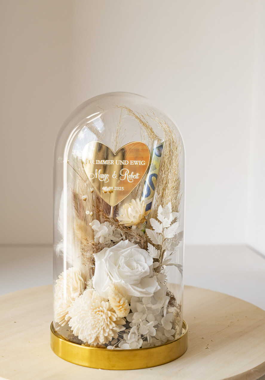 NEWLY WEDS COUPLE GIFTS Geldgeschenk zur Hochzeit Geschenkschachtel für Geld Geldgeschenk zur Hochzeit mit Strauß aus Trockenblumen personalisiert