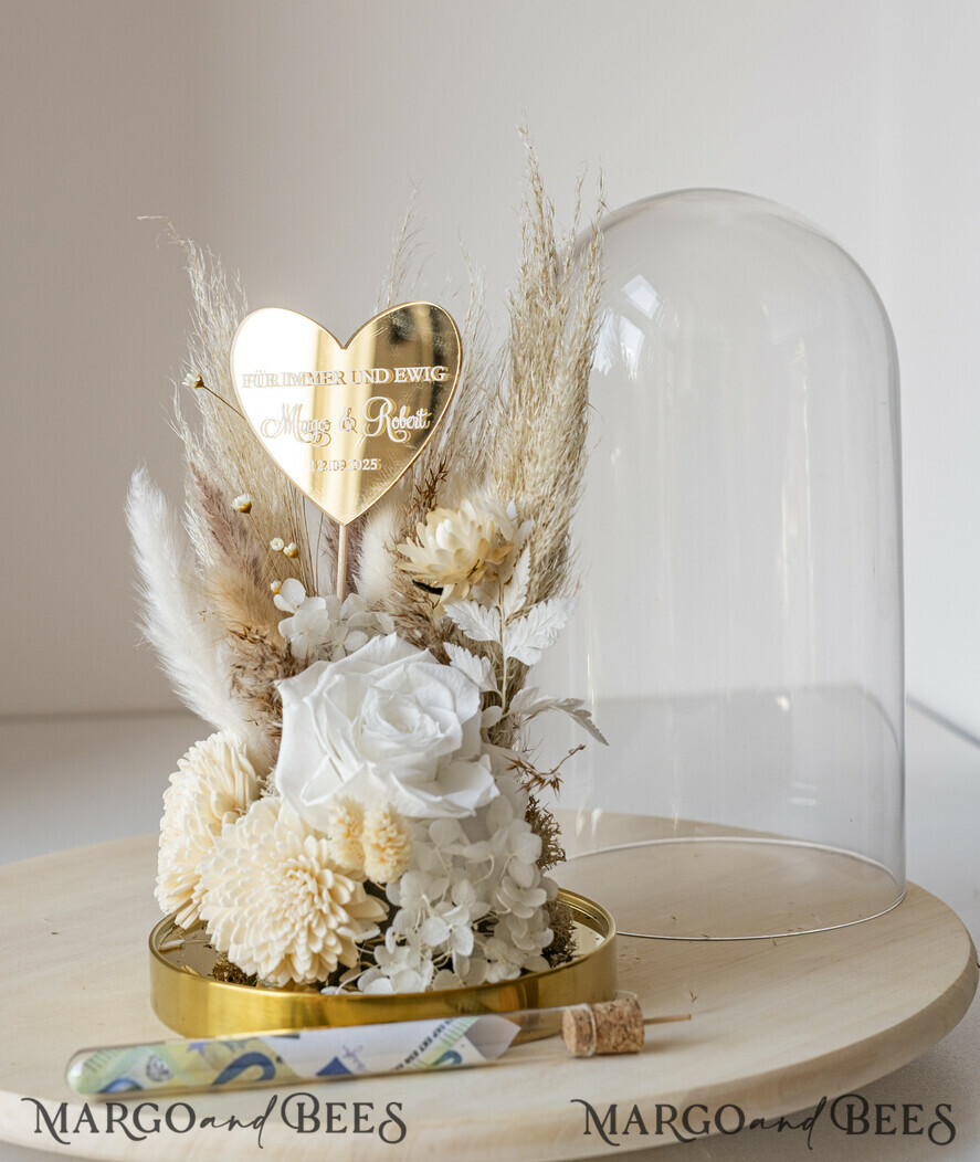 NEWLY WEDS COUPLE GIFTS Geldgeschenk zur Hochzeit Geschenkschachtel für Geld Geldgeschenk zur Hochzeit mit Strauß aus Trockenblumen personalisiert