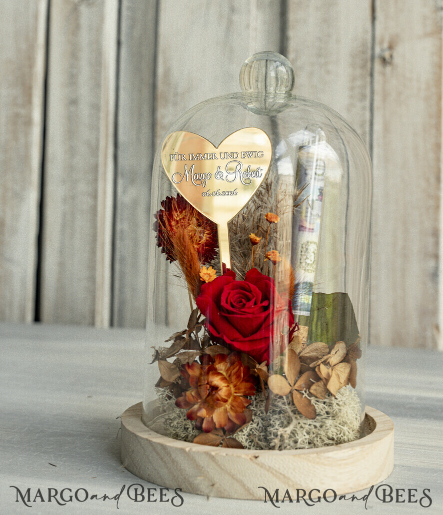 NEWLY WEDS COUPLE GIFTS Geldgeschenk zur Hochzeit Geschenkschachtel für Geld Geldgeschenk zur Hochzeit mit Strauß aus Trockenblumen personalisiert