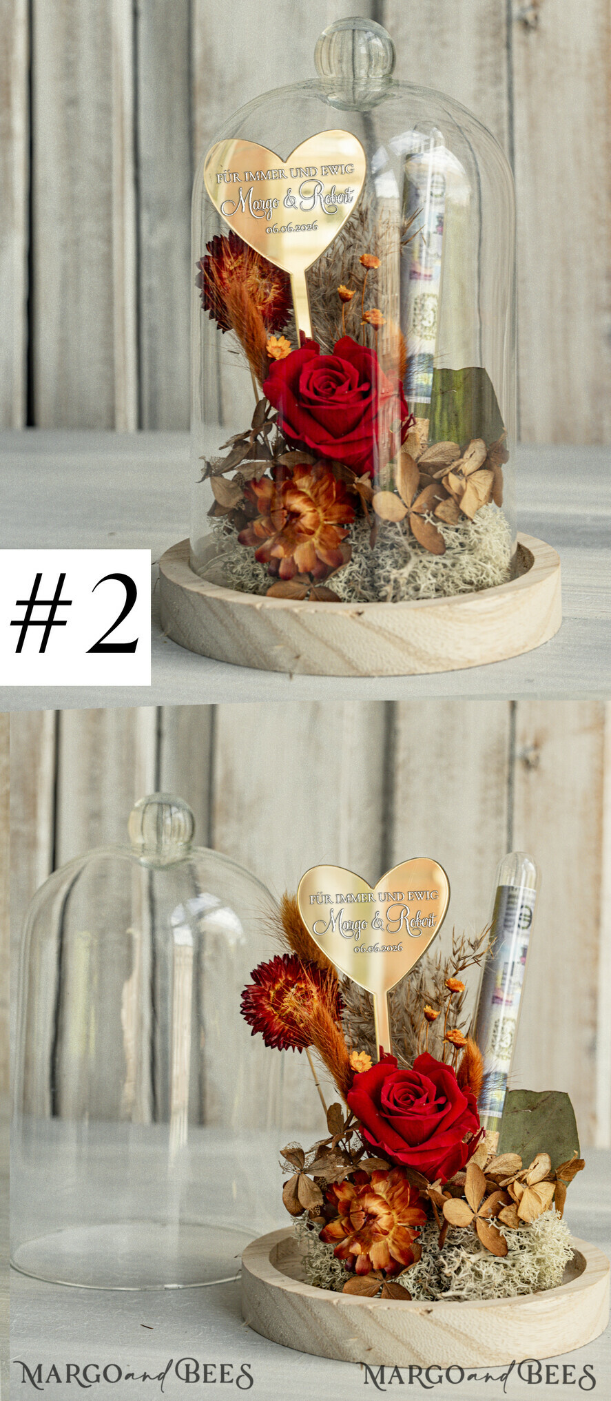 NEWLY WEDS COUPLE GIFTS Geldgeschenk zur Hochzeit Geschenkschachtel für Geld Geldgeschenk zur Hochzeit mit Strauß aus Trockenblumen personalisiert