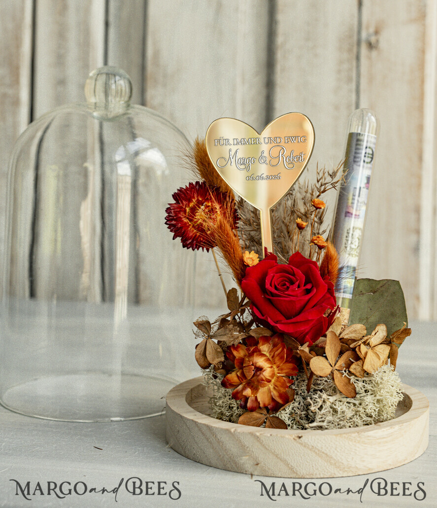 NEWLY WEDS COUPLE GIFTS Geldgeschenk zur Hochzeit Geschenkschachtel für Geld Geldgeschenk zur Hochzeit mit Strauß aus Trockenblumen personalisiert