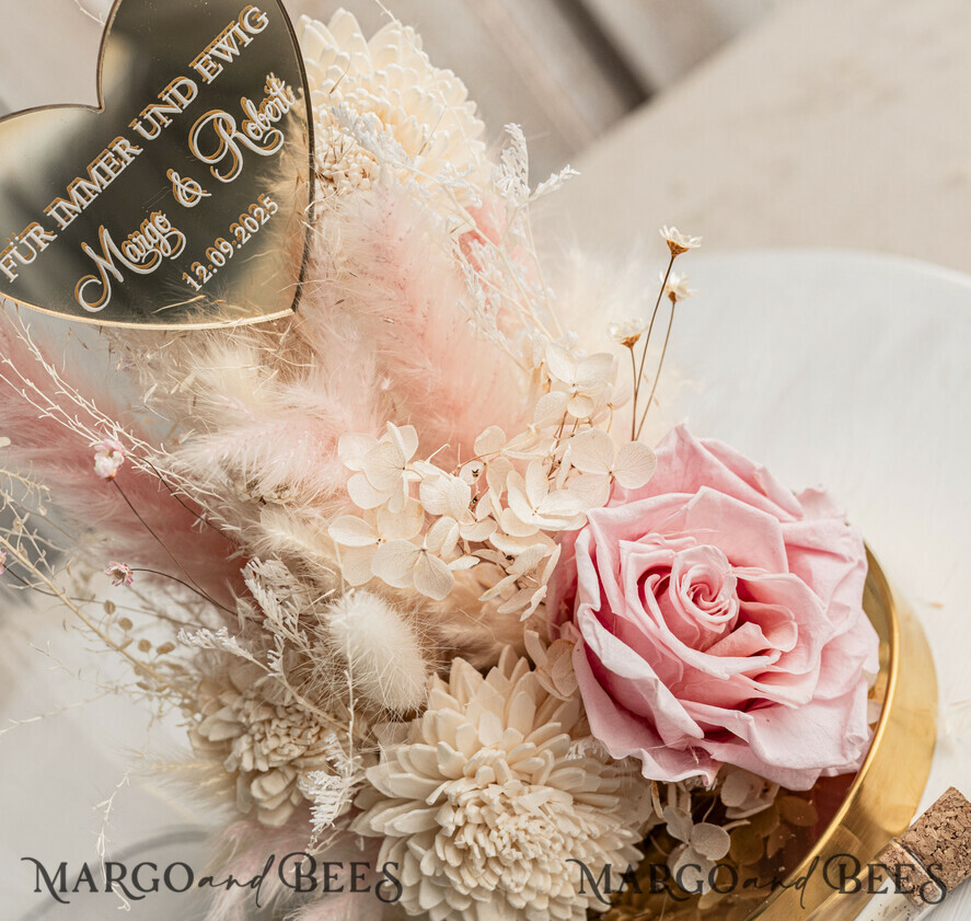 NEWLY WEDS COUPLE GIFTS Geldgeschenk zur Hochzeit Geschenkschachtel für Geld Geldgeschenk zur Hochzeit mit Strauß aus Trockenblumen personalisiert
