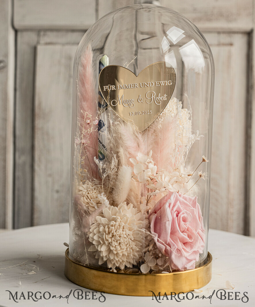 NEWLY WEDS COUPLE GIFTS Geldgeschenk zur Hochzeit Geschenkschachtel für Geld Geldgeschenk zur Hochzeit mit Strauß aus Trockenblumen personalisiert